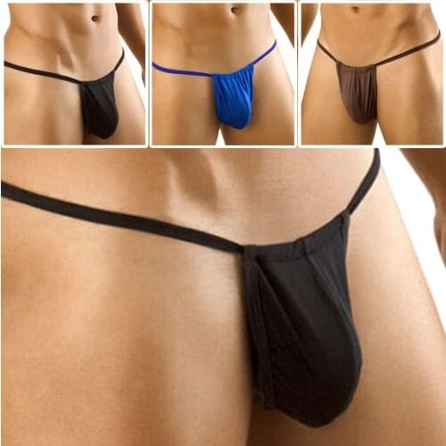 Seamless Solid G String Tanga Hombre Man Sexy Thin Low-Waisted Briefs Thong Men Bikini T-back Comf Lingerie Breathable Underwear
