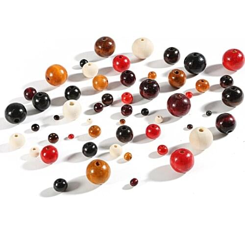 Natural Wood Beads 4/6/8/10/12/14/16/18/20mm Round Loose Spacer Beads For Jewelry Making DIY Bracelet Necklace