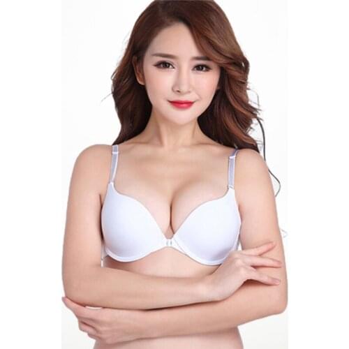 Sexy Front Button Bra White Bras for Women Fashion Bra Seamless Push Up Underwear Female Small Chest Bra A B Cup 30 32 34 36