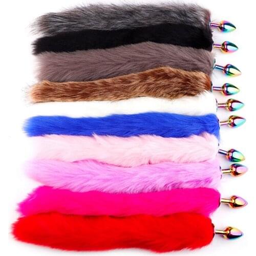 Colorful Fox Tail Metal Anal Plug Smooth Sexy Butt Plug Stimulator Erotic Sex Toys For Woman Men Gay Adult Sex Products