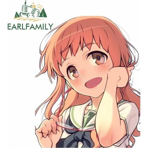 EARLFAMILY 13cm x 10.4cm for GIRLS und PANZER Takebe Saori Funny Car Stickers RV Vinyl Decals Creativite Waterproof Decoration