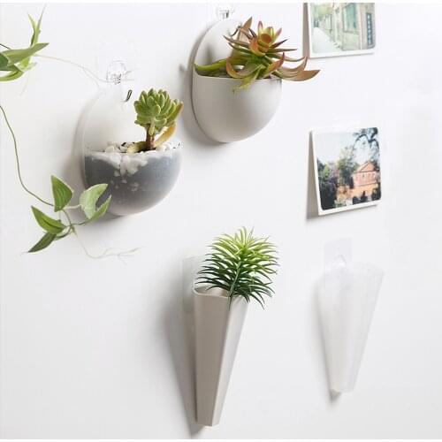 Cachepot Nordic Decor Plastic Flower Pot Hanging Vase Dill Planter Pots Wall Vases Container Hydroponic Home Garden Decoration