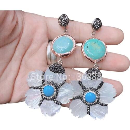 Fashionable and simple, luxurious and elegant conch earrings, individual matching flower earrings and earrings jewelry