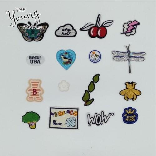 Fashion style Cherry Iron on patch Embroidery Hot melt adhesive Stickers Sewing DIY Clothing Decorate Accessories Craft supplies