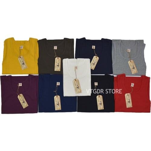 BOB DONG Tank Top Heavyweight Solid Undershirts For Men 100% Cotton Sleeveless