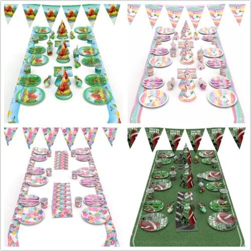 66PCS/SET Disposable Tableware Set Layout Decoration Birthday Party Decoration Childrens Party Birthday Party Decorations Kids