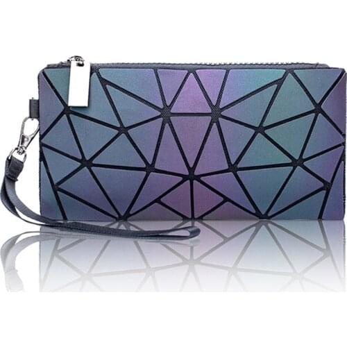 2020 New Purse Women Fashion Luminous Geometric Zipper Wallet Coin Money Bag Card Holder Small Short Wallet