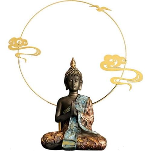 New 2020 Buddha Statue 16cm 20cm Thailand Buddha Sculpture Green Resin Hand Made Buddhism Hindu Figurine Meditation Home Decor