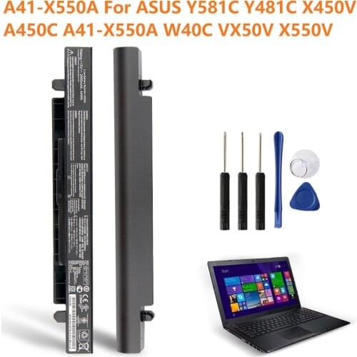 Original Replacement Battery A41-X550A For ASUS A450VB A450VC A450VE A550C A450C Y581C Y481C X450V X550V W40C Anthentic 2950mAh