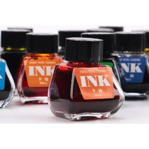 30ml Bottled Glass Smooth Writing Fountain Pen Ink Refill School Student Stationery Office Supplies 16 Colors