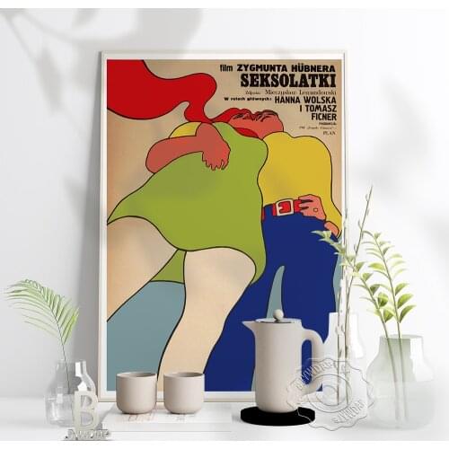 Polish Theatrical Poster, Film Zygmunta Hubnera Seksolatki Art Prints, Vintage Art Hanna Wolska I Tomasz Ficner Home Decor Gift