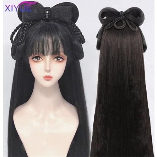 XIYUE Vintage Wig Modelling Wig Hanfu Chinese Ancient Style Wig Multi-purpose Ancient Costume Whole Wig Cap Custom Product