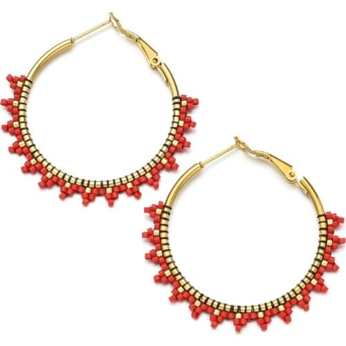 ZMZY EarRing Sun Style Stainless Steel Earrings Miyuki Beads Earrings for Women Jewelry Trendy Bohemian Pendientes Gift