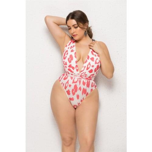 Plus Size Women’s Sexy One-piece Bikini Fashion Printing Backless Cross Bandage Vest Style Slim Fit Swimsuits New