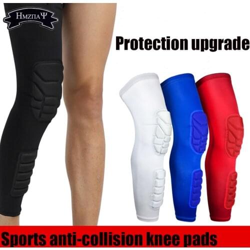 1PCS Breathable Honeycomb Non-slip Long Knee Pad Basketball Leg Cover Calf Knee Support Protector Leggings Sports Knee Pads
