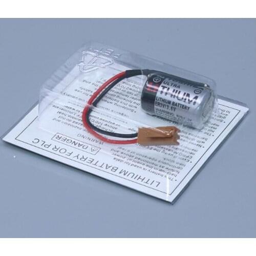 10PCS/lot Original New ER3V Battery 3.6V 1200mAh JZSP-BA01 PLC Lithium Batteries With Brown Plug Free Shipping