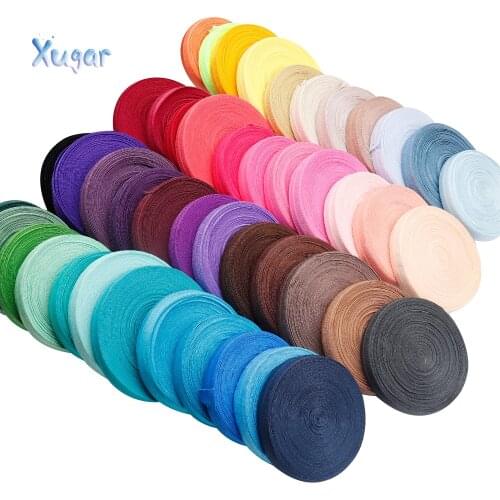 10Y Solid Color Cheap Shiny Fold Over Elastic FOE Spandex Band Kids Hair Tie Headband Dress Lace Trim Sewing 5/8" 15mm