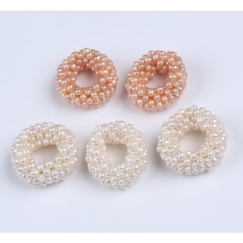 4-4.5mm High Quality Pearl Hair Tie Elastic Handmade Authentic Pearl Hair Ring For Women Hair Accessories