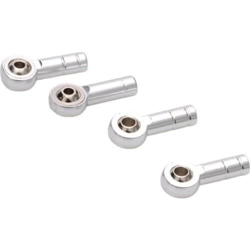 4PCS Sliver Metal Ball Joint M3 M4 Connecting Rod End Tie Head Reverse Thread Servo Push Connector for RC Car Boat Parts