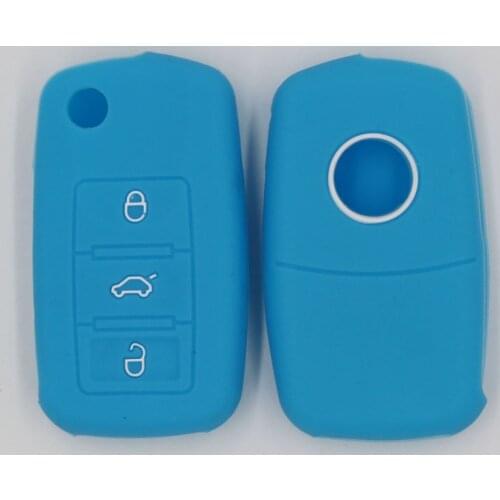 4PC Silicone Key Cover for Skoda Octavia Kodiaq Karoq SEAT Ateca Leon VW Polo Golf 7 MK7 Tiguan Key Case Auto Accessories