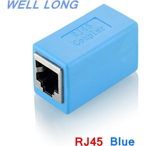 50pcs/lot) Blue RJ45 Network cable extender,Network cable connector,Network double connector,Network pass-through connector