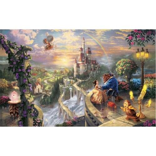 5D Diy Diamond Painting Anime Castle Landscape Round Diamond Mosaic Paste Full Diamond Embroidery Cross stitch kit Home Painting