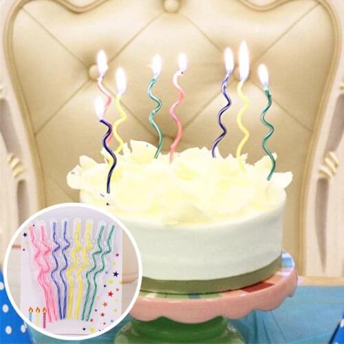 8 Pcs Home Decor Favor Supplies Environmental Protection Kids Birthday Party Curving Cake Candle Safe Flames Wedding Nontoxic