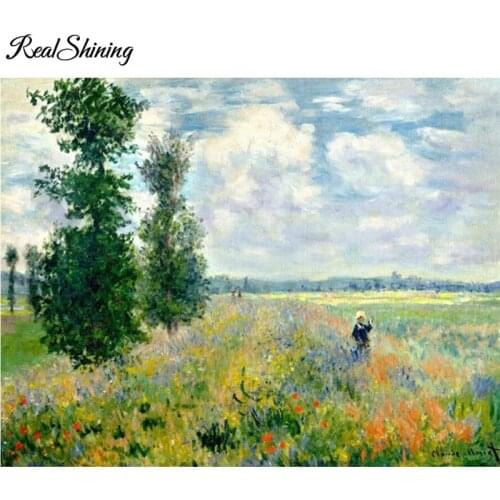 REALSHINING 5d diy diamond painting Monet Water Lilies colored cross-Stitch,diamond embroidery full Mosaic Beaded Pattern FS1777