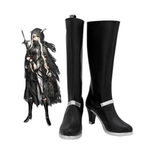 Arknights Shining Cosplay Boots Shoes Black Women High Heel Shoes Costume Customized Accessories Halloween Party Shoes