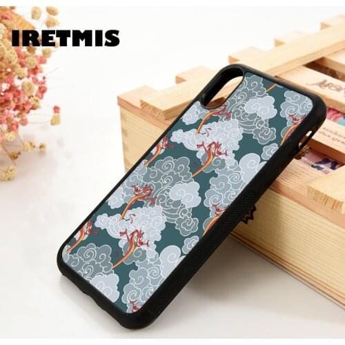 Iretmis 5 5S SE 6 6S TPU Silicone Rubber Phone Case Cover for iPhone 7 8 Plus X Xs 11 12 MINI Pro Max XR Mulan Mushu clouds
