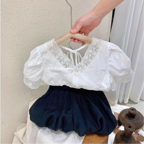 Mihkalev Children Clothes Girls Summer Outfits Cotton Kids 2pieces Clothing Sets White Tshirt +Shorts Baby Girl Tracksuit roupas