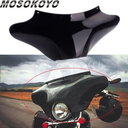 For Harley Custom Chopper Bobber Touring Dyna Softail Slim Batwing Fairing Windshield Aerodynamic Front Outer Visor Cowl Mask