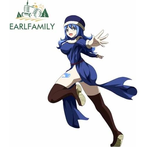 EARLFAMILY 13cm x 9cm for Fairy Tail Juvia Waifu Car Stickers Personality Waterproof Windshield Decal Refrigerator Decoration