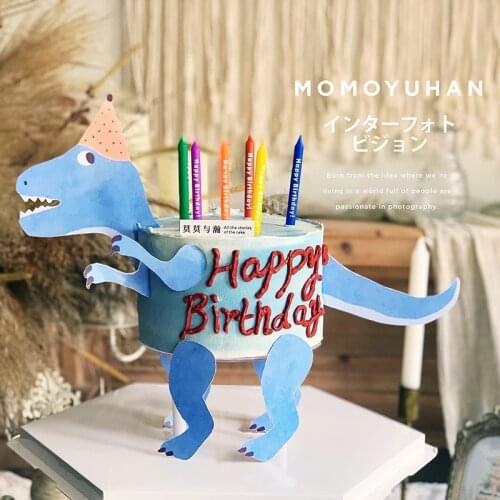 Dinosaur Flag Cake Decoration Dinosaur Theme Birthday Party Decoration Jungle Party Supplies