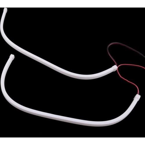 IP65 0.2W 2Pcs 45cm LED DRL Daytime Running Light Strip Flexible Headlight Retrofit Tube Fit for 12V Motorcycle Scooters Cars