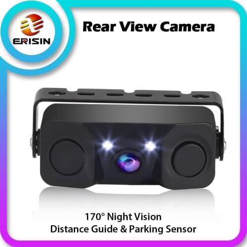 568 170° Rear View Camera Night Vision HD COMS with Auto Parking Sensor Reversing Radar Waterproof for Car Stereo