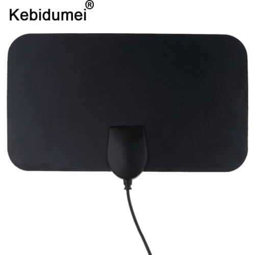 Kebidumei 4K Digital TV Male HDTV Antenna 50 Miles Booster DVB-T Aerial HD Flat Indoor Active 25dB High Gain VHF UHF TV Box