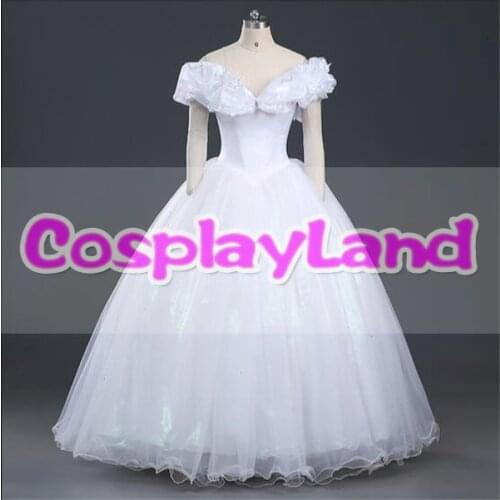 Princess Cosplay Costume Halloween Costumes for Adult Women Bride Princess White Wedding Party Dress Ball Gown
