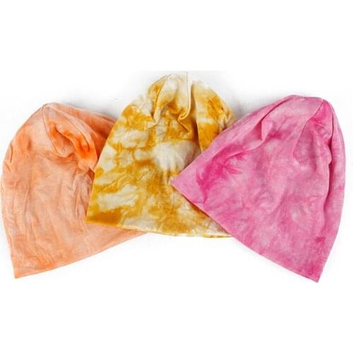 Multicolor Newborn Tie Dye Beanie New Baby Street Dance Hip Hop Hat Toddler Hat Scarf for Boys Girls Cap Warm Children Hat