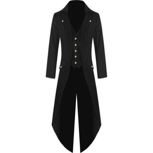 New Style Mens Fashion Coat Trench Coat Steampunk Style Jacket Mens Dress