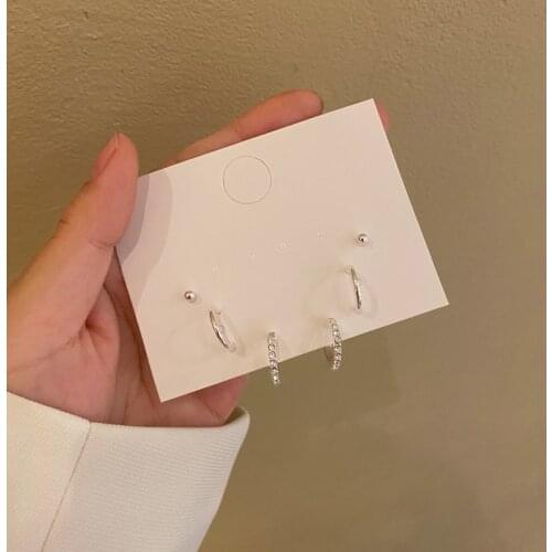 Fashion Retro New Earrings Set Simple Female Cold Wind Exquisite Super Fairy Temperament Geometric C-Shaped INS Earring Tide