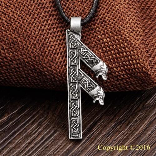 LANGHONG Elder Futhark Rune Pendant NECKLACE ANSUZ Rune Yggdrasil Viking Amulet PENDANT Runic Nordic Talisman Pendant Necklace