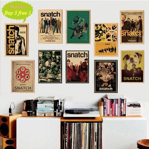 Snatch Movie Kraft Paper Poster Bar Cafe Vintage High quality Printing Drawing core Decorative Painting