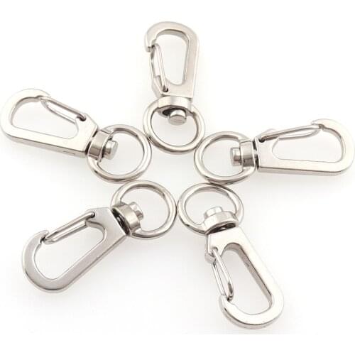 10pcs/set Durable Metal Carabiner Clip Spring Key Chain Keyring Swivel Lobster Claw D Clasp Hooks Clips 11mm For Bag Keychain