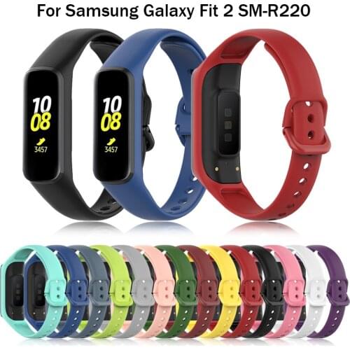 Silicone Sport Band Strap For Samsung Galaxy Fit 2 SM-R220 Watch Bracelet Replacement Watchband Correa For Samsung Galaxy Fit 2