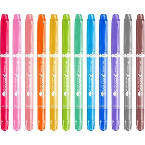 Japan TOMBOW Dot Pen Double Head Wave Point Color Pen Cute Handbook Diary Creative Highlighter 3/12 Color Set Play Color Dot