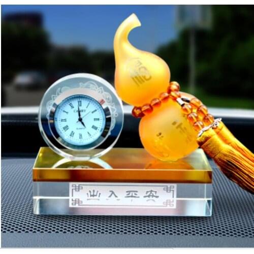 Seat perfume ornaments creative crystal glass gourd clock car accessories