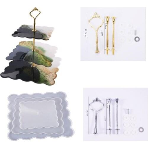 DIY Big Square Tray Coaster Silicone Mold Sweet Home Fluid Artist Making 3 Layer Irregular Coaster Epoxy Resin Art Supplies