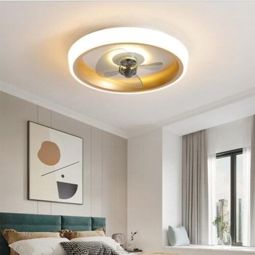 Nordic Modern Acrylic ABS Smart Led Ceiling Fan Light Colorful Childrens Bedroom Dining Household Lighting Fan Integrated Lamp