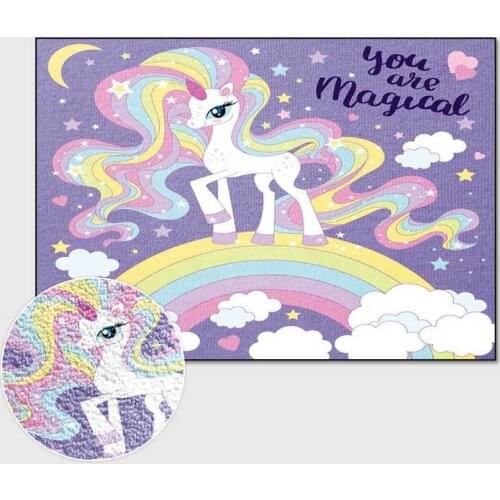 Thicken Unicorn 3D Printing Carpet Child Room Play Mat Cartoon Girl Room Decoration Area Rug and Carpets for Living Room Bedroom